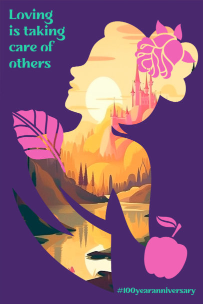 Poster Template Featuring a Classic Movie Quote Inspired by Disney 5987c