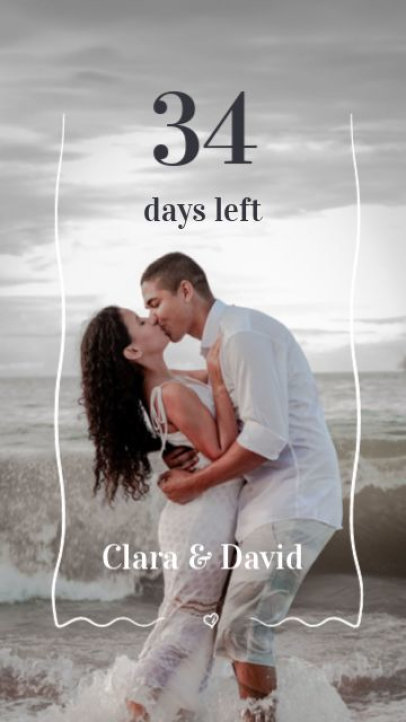 Instagram Story Video Template with a Romantic Couple's Picture for a Wedding Countdown 6945