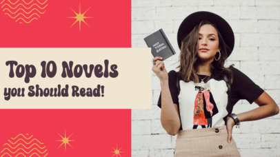 YouTube Thumbnail Template for a Top Ten Novels Ranking 5771e