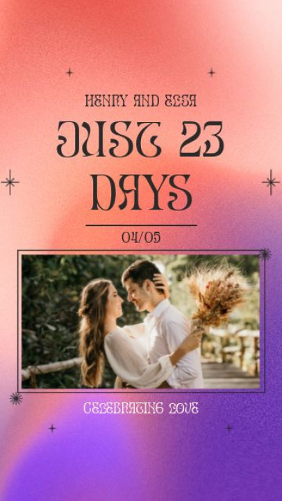 Instagram Story Video Maker with a Gradient Background for a Wedding Countdown 6943
