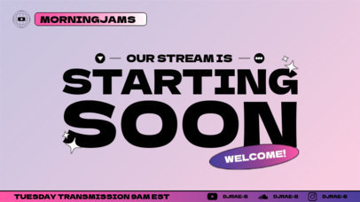 Twitch Screen Maker for a Music Channel With a Starting-Soon Message