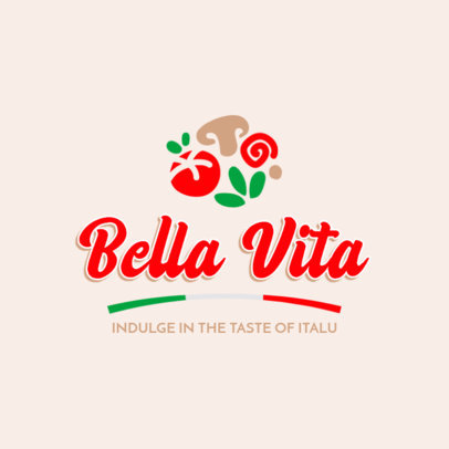 Logo Maker for an Italian Restaurant Featuring Vegetable Graphics
