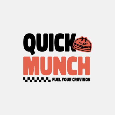 Online Logo Template with a Smiling Burger for a Fast-Food Restaurant 