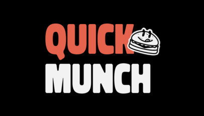 Front Business Card Template with a Smiling Burger for a Fast-Food Restaurant