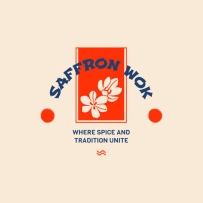 Asian Food Logo Maker for a Restaurant With Flower Icons