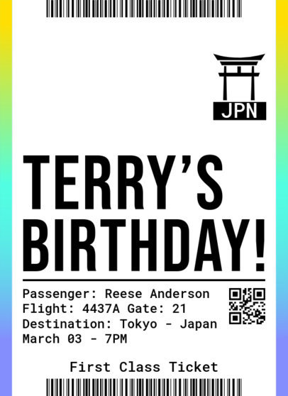 Invitation Design Maker Featuring a Boarding Pass Ticket-Inspired Layout