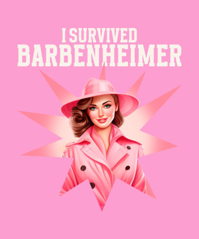 Trendy T-Shirt Design Maker Inspired by Barbie and Oppenheimer 5172j-5794
