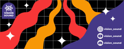 Twitch Profile Banner Maker With Colorful Waves for Music Streamers 