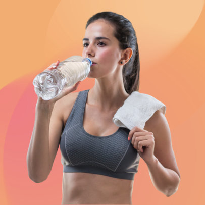 People Photo Stock Maker in Sports with Degraded Color Background 