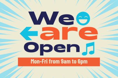 Yard Sign Template for a Store with a We Are Open Message