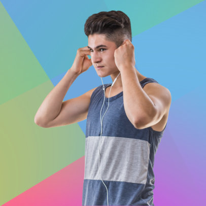 Man Stock Photo Maker in Sports with Colorful Background