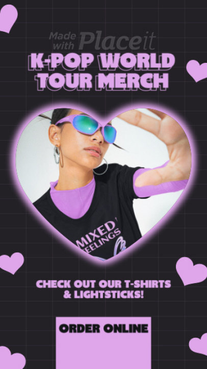 K-Pop-Inspired Instagram Story Video Maker to Promote Tour Merch
