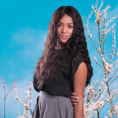 Woman Stock Photo Maker with Nature Background