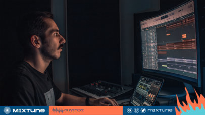 Stream-Themed Twitch Overlay Template for a Music Channel