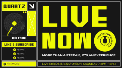 Minimalist Twitch Screen Maker for a Music Event