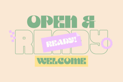 Yard Sign Creator Featuring a Now Open Text with a Retro Aesthetic