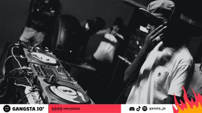 Music-Themed Twitch Overlay Maker for Streamers Featuring a Flame Illustration