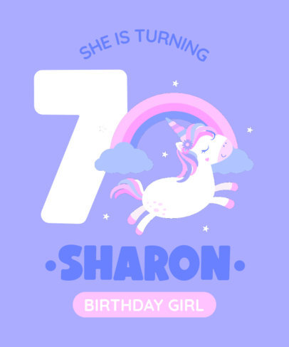 Unicorn-Themed T-Shirt Design Generator for a Birthday Party