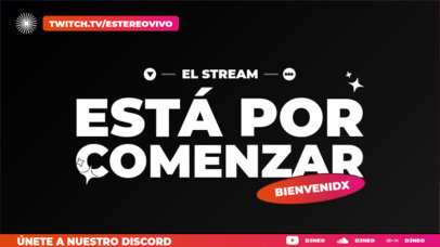 Starting-Soon Twitch Screen Maker for a Music Streaming Channel