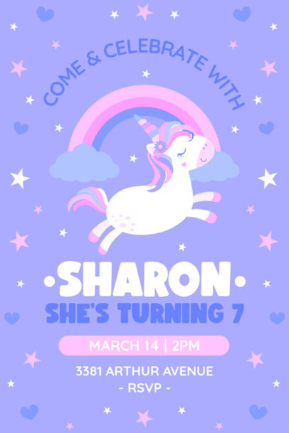 Unicorn-Themed Invitation Generator for a Girl's Birthday Party