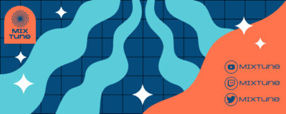 Stream-Themed Twitch Profile Banner Template for a Music Channel 6498g-el1