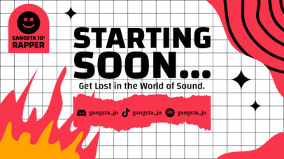 Music-Themed Twitch Screen Maker for Streamers Featuring a Flame Illustration 6499d-el1