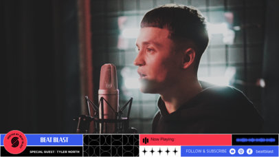Twitch Overlay Creator Featuring a Singer Photo for a Music Channel 6485b-el1