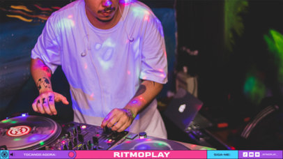 Twitch Overlay Template with Colorful Slots for a Musician's Channel 6495a-el1