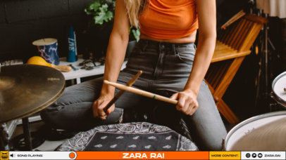 Twitch Overlay Design Creator Featuring the Picture of a Drummer 6495b-el1