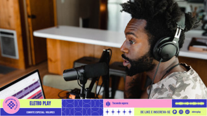 Twitch Overlay Maker Featuring a Colorful Style for Music Enthusiasts 6485h-el1