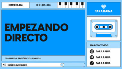 Twitch Screen Creator with a Starting Soon Text for Music Streamers