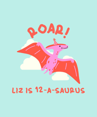 T-Shirt Design Maker Featuring a Dinosaur Graphic and a Birthday Theme