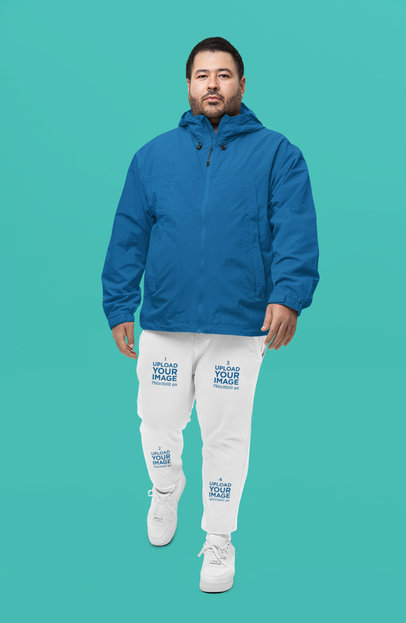 Cotton Heritage Mockup of a Serious Bearded Man Wearing Sweatpants