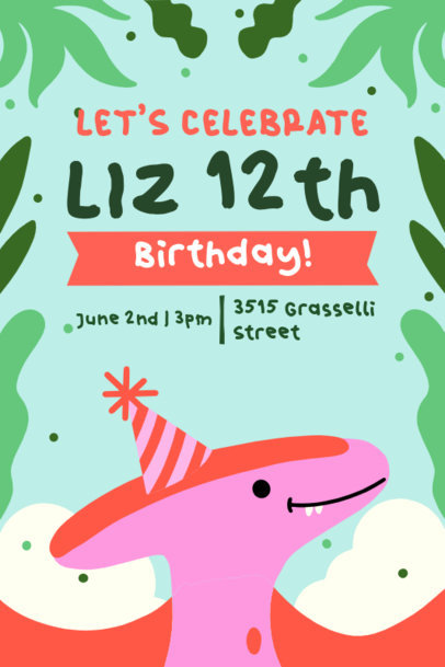 Invitation Maker for a Dinosaur-Themed Birthday Party