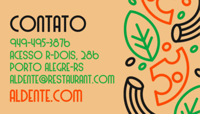 Back Business Card Creator for an Italian Food Cuisine Place With Contacto Info