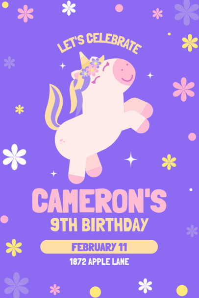 Party Invitation Template for a Child's Birthday Celebration