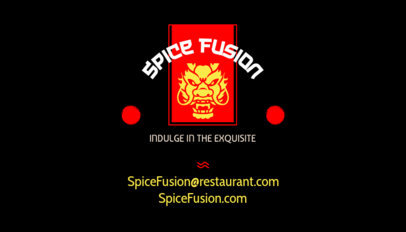 Front Business Card Generator for a Restaurant Featuring an Asian Food Theme