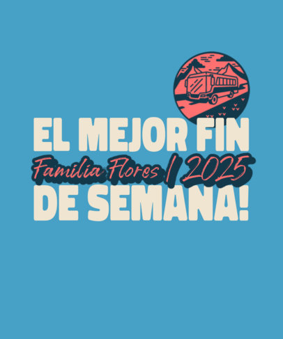 T-Shirt Design Maker with an Illustrated Bus for a Family Vacation Souvenir