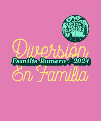 T-Shirt Design Template Featuring a Castle Graphic for a Fun Family Vacation