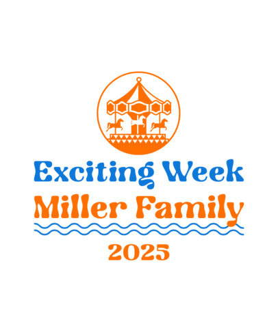 T-Shirt Design Template with a Carousel Icon for a Family Vacation Souvenir