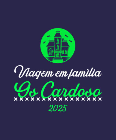 T-Shirt Design Template for a Matching Family Vacation Souvenir