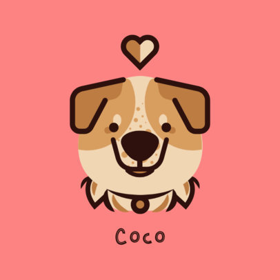Avatar Design Maker Featuring a Happy Puppy with a Heart Graphic