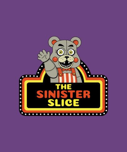 Five Nights at Freddy's-Inspired T-Shirt Design Maker Featuring Spooky Characters for Halloween 5797