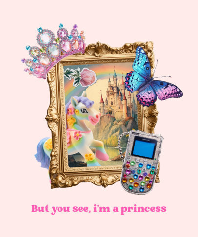 Kitsch-Inspired T-Shirt Design Maker Featuring a Pop Culture-Themed Collage 6013