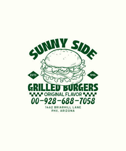 Back T-Shirt Design Maker Featuring Illustrated Food with a Retro Aesthetic