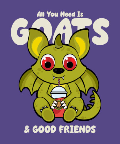 T-Shirt Design Maker Featuring a Cute Graphic Inspired by Chupacabras