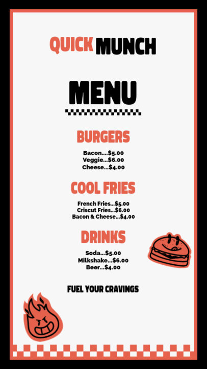 Menu Maker Featuring a Price List for a Fast-Food Restaurant 6020