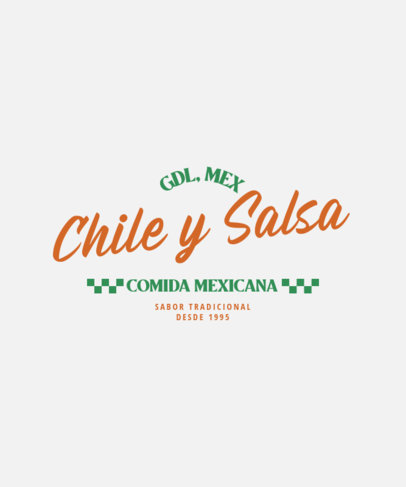 Front T-Shirt Design Maker with a Retro Style for a Mexican Restaurant