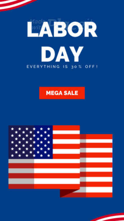 Instagram Story Video Maker with an Animated American Flag for Labor Day