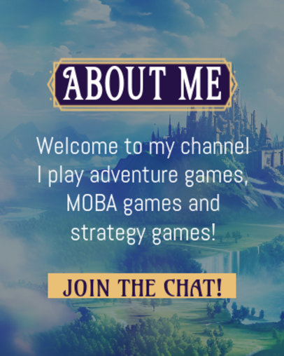 Twitch Info Panel Maker Inspired by League of Legends Featuring a Gamer's Info 5825